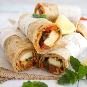 Paneer tikka roll