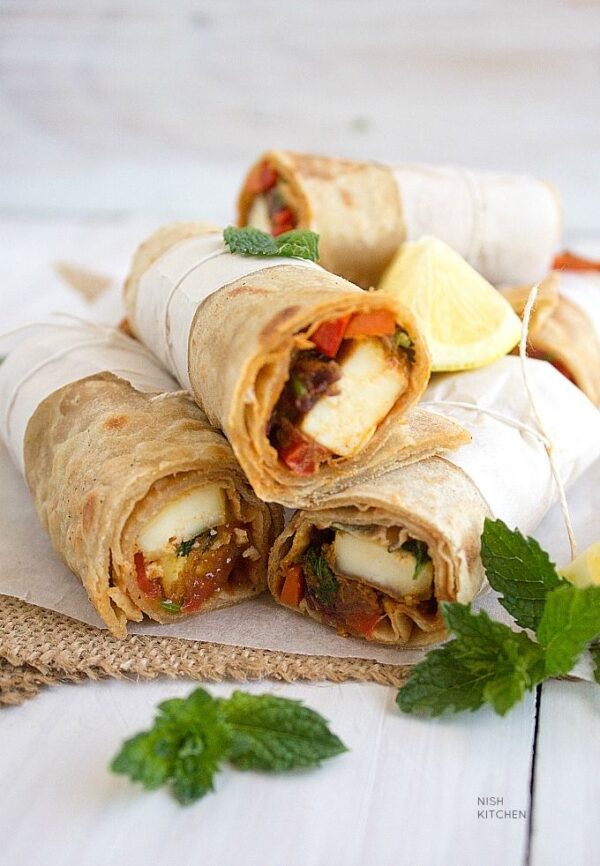 Paneer tikka roll